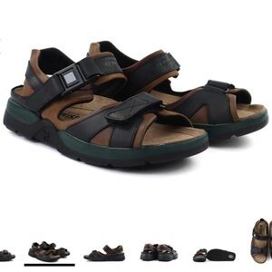 Mephisto Shark sandals Dark brown and black Size 43 = Size 9 Made in Portugal